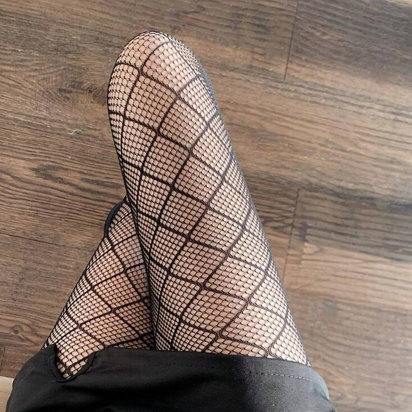 Women Black INS Style Thin Sheer Tights, Breathable Mesh Fishnet Stockings - Picture 4 of 9